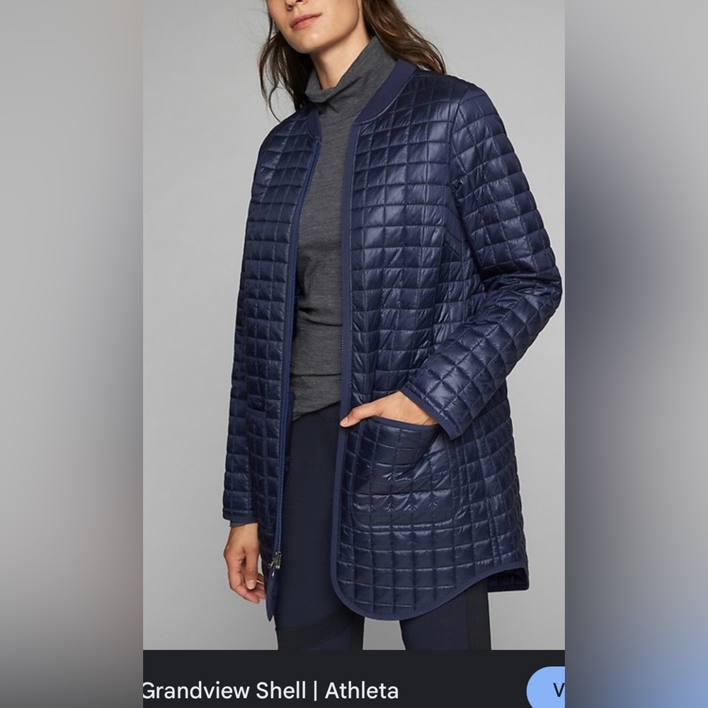Athleta Navy Blue Grandview Primaloft Shell Quilted Jacket